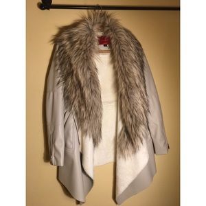 Akira Tan Vegan Leather Faux Fur Jacket